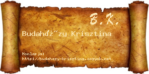 Budaházy Krisztina névjegykártya